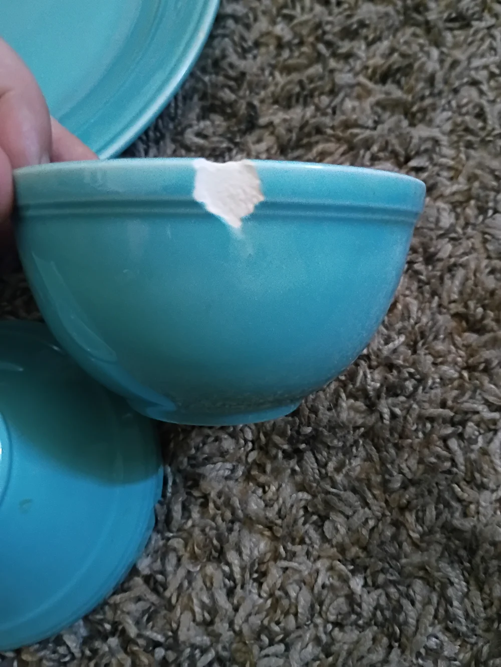 Vintage Early California Vernonware Ceramic Tea Cup and Plate Set - Light Blue